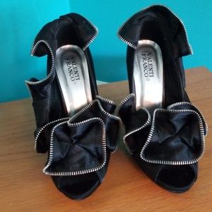 Valenti Franco Shoes - Black satin size 5.5 peep toes Valenti Franco Shoes - Black satin size 5.5 peep toes